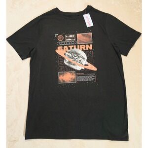 Cat & Jack Boys XXL 16/18 Husky Saturn Cheeseburger Graphic Tee Black NWT